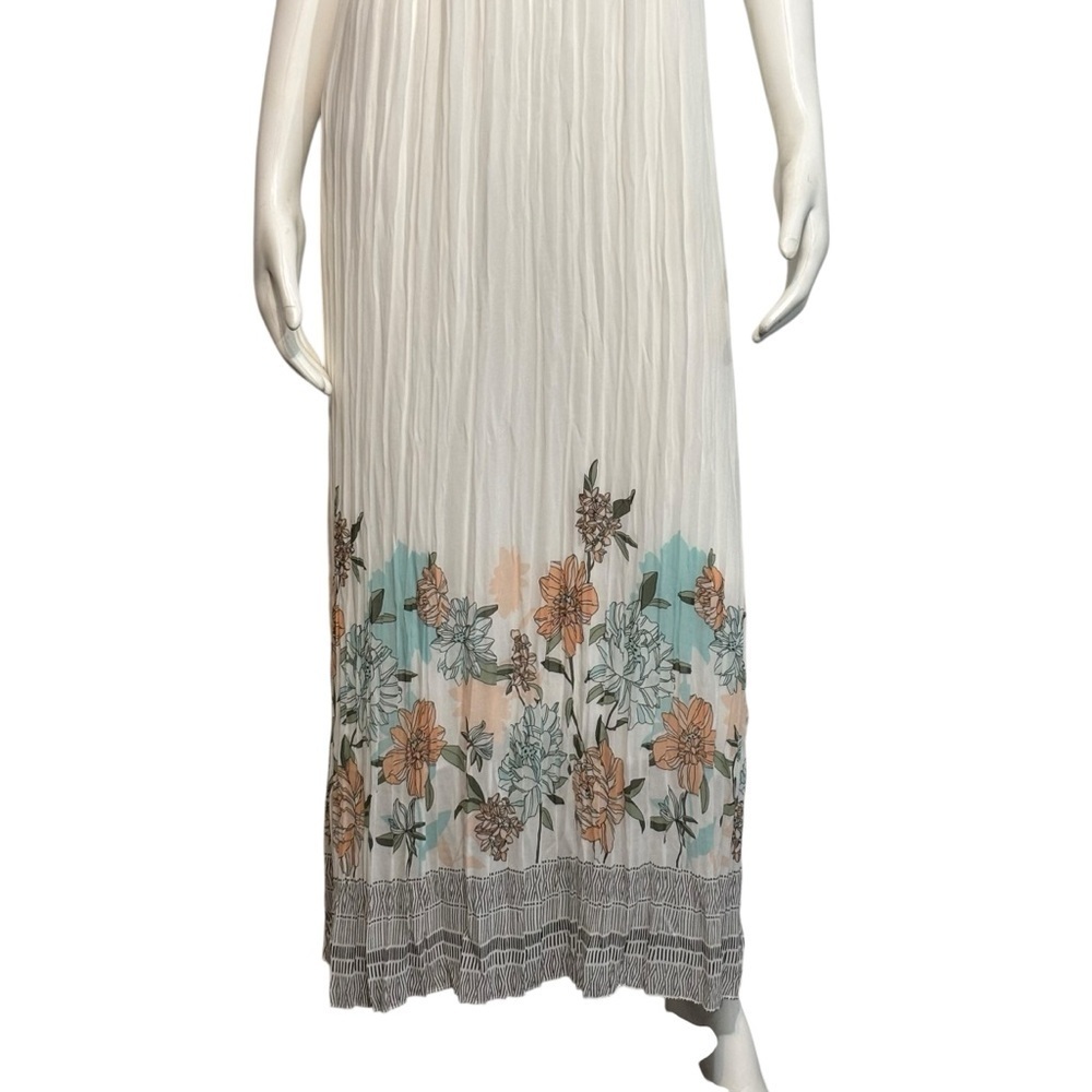 Impressions Sleeveless Maxi dress with flowers print Sz S - Picture 6 of 9